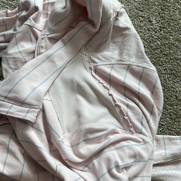 Lululemon Pink and gray stripe quarter zip pullover - Picture 5 of 9